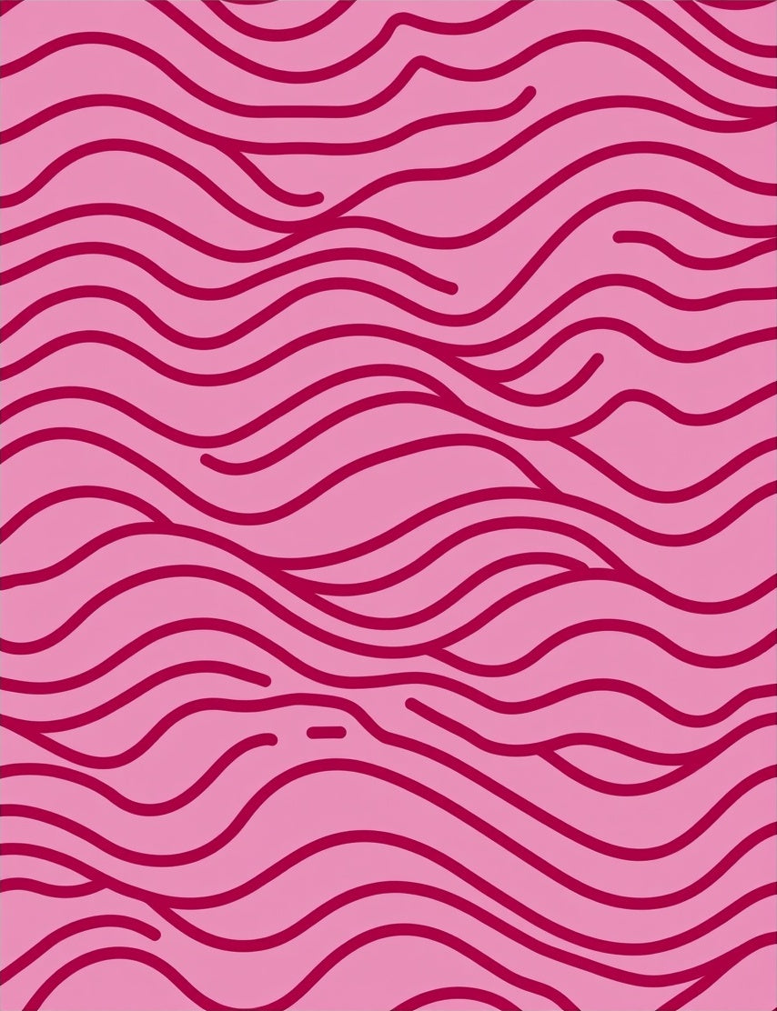 Pink Waves Pattern Rug