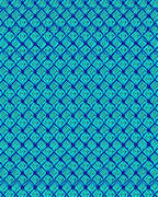 Oceanic Blue Interlocking Pattern Rug