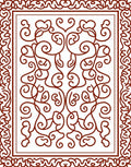 Classic Swirl Floral Bordered Design Rug
