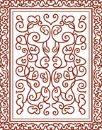 Classic Swirl Floral Bordered Design Rug