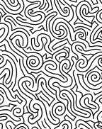 Abstract Swirl And Line Pattern Rug