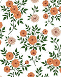 Peach Floral Branchs Pattern Rug