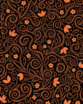 Orange Floral Swirl Pattern Rug
