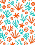 Coral and Teal Marine Life Pattern Rug