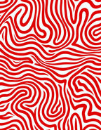 Crimson Red Abstract Swirl Rug