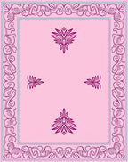 Pink Floral Frame With Centers Rug