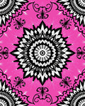 Striking Black White Mandala Pattern Rug