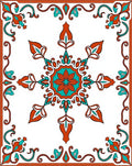 Ornate Floral Medallion Patterned Rug