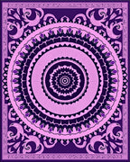 Ornate Purple Pink Mandala Pattern Rug