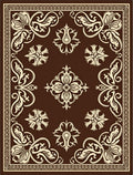 Rich Brown Floral Swirl Accent Rug