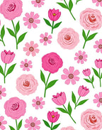 Pink Floral Pattern Rug