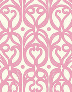 Pink Swirl Cream Pattern Rug