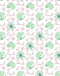 Light Green Pink Calligraphy Floral Rug