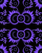 Bold Purple Sunburst Floral Pattern Rug