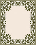 Green Floral Vine Border Design Rug