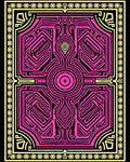 Vibrant Neon Pink Geometric Maze Rug