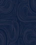 Deep Blue Swirls Abstract Pattern Rug