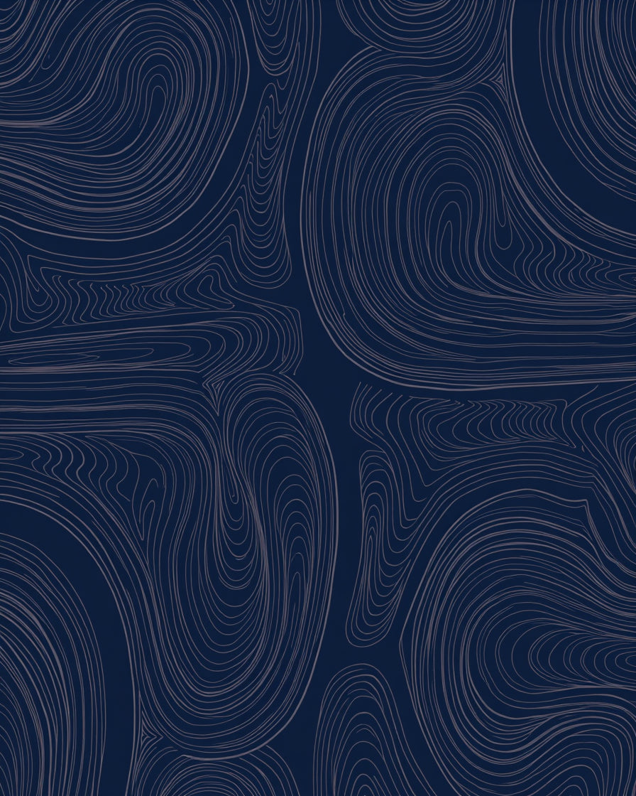 Deep Blue Swirls Abstract Pattern Rug