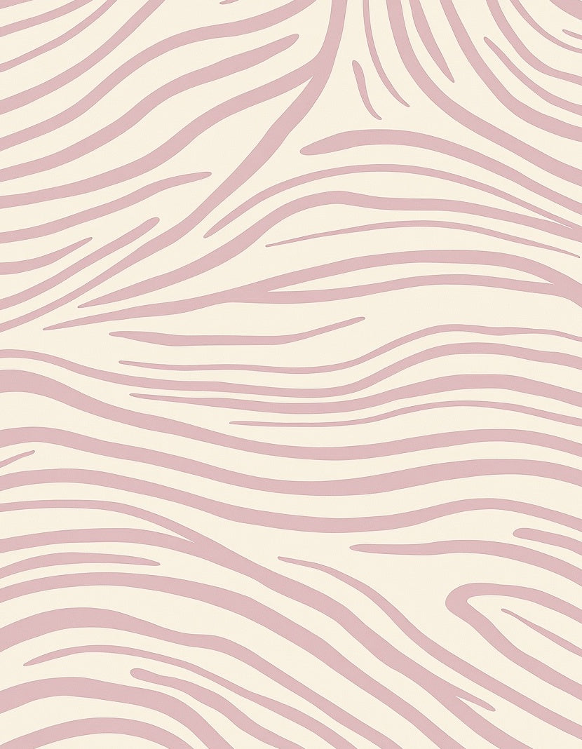 Soft Pink Zebra Stripe Pattern Rug
