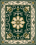 Intricate Floral Scrollwork Pattern Rug