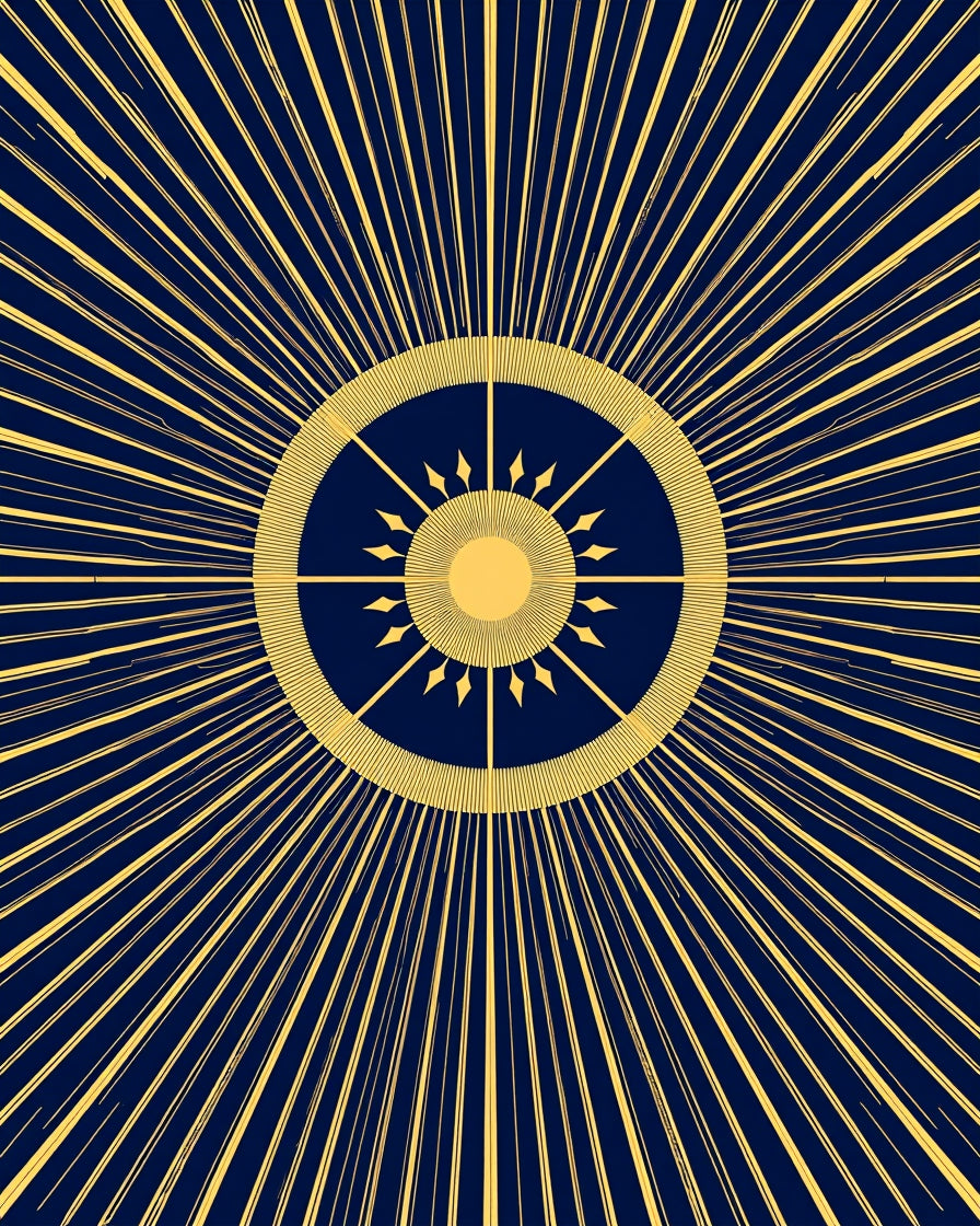 Radiating Sun Art Deco Rug
