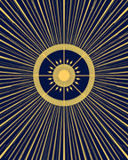 Radiating Sun Art Deco Rug