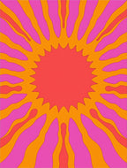 Groovy Sunburst With Vibrant Waves Rug