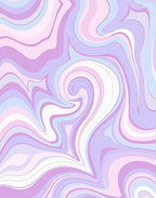 Pastel Swirl Marble Pattern Design Rug