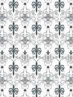 Dark Gray Ornate Scroll Pattern Rug