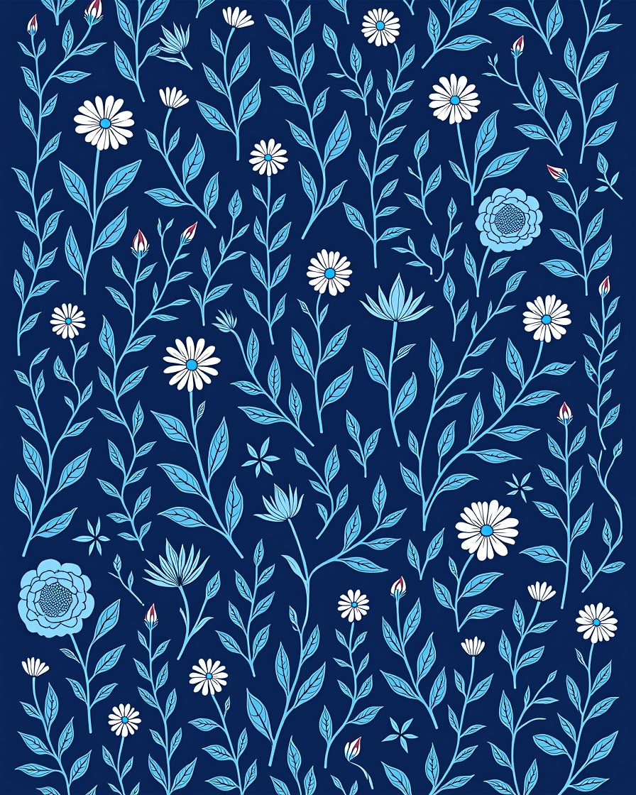 Art Nouveau Floral Vine Pattern Rug