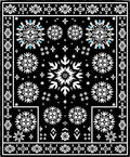 Monochromatic Snowflake Starburst Medallion Rug
