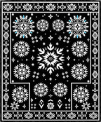 Monochromatic Snowflake Starburst Medallion Rug