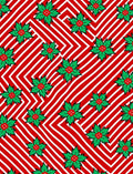 Red White Striped Poinsettia Rug