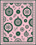 Pink And Green Festive Ornaments Rug