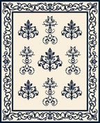 Classic Floral Damask Elegant Pattern Rug