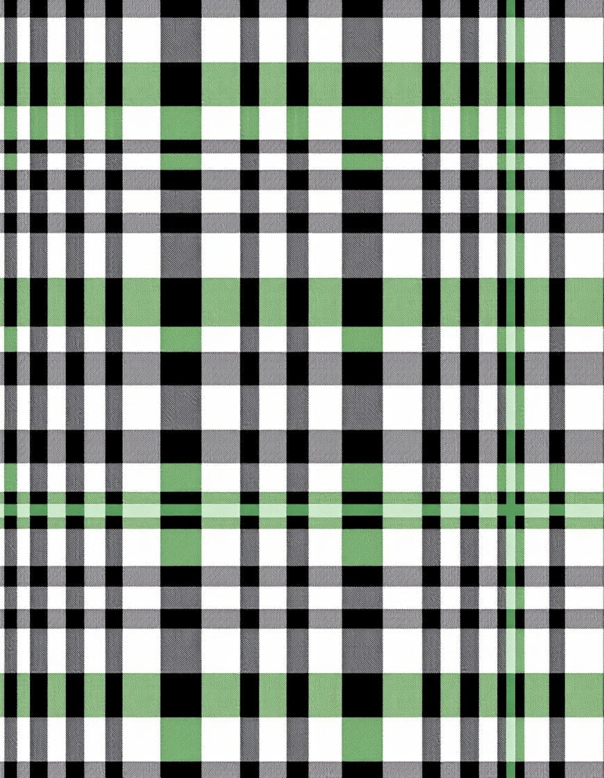 Green White Black Tartan Plaid Rug