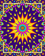 Vibrant Starburst Mandala Pattern Rug