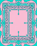 Ornate Pink Teal Floral Design Rug