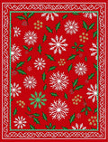Holiday Red Snowflake Holly Berry Rug