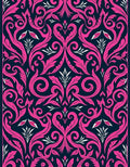 Elegant Pink Floral Swirl Design Rug