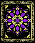 Vibrant Purple Yellow Mandala Design Rug