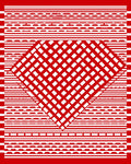Bold Red White Geometric Diamond Design Rug