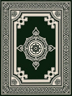 Dark Green Intricate Mandala Decorative Rug