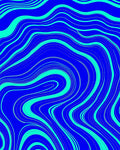 Bold Blue Aqua Wavy Lines Design Rug