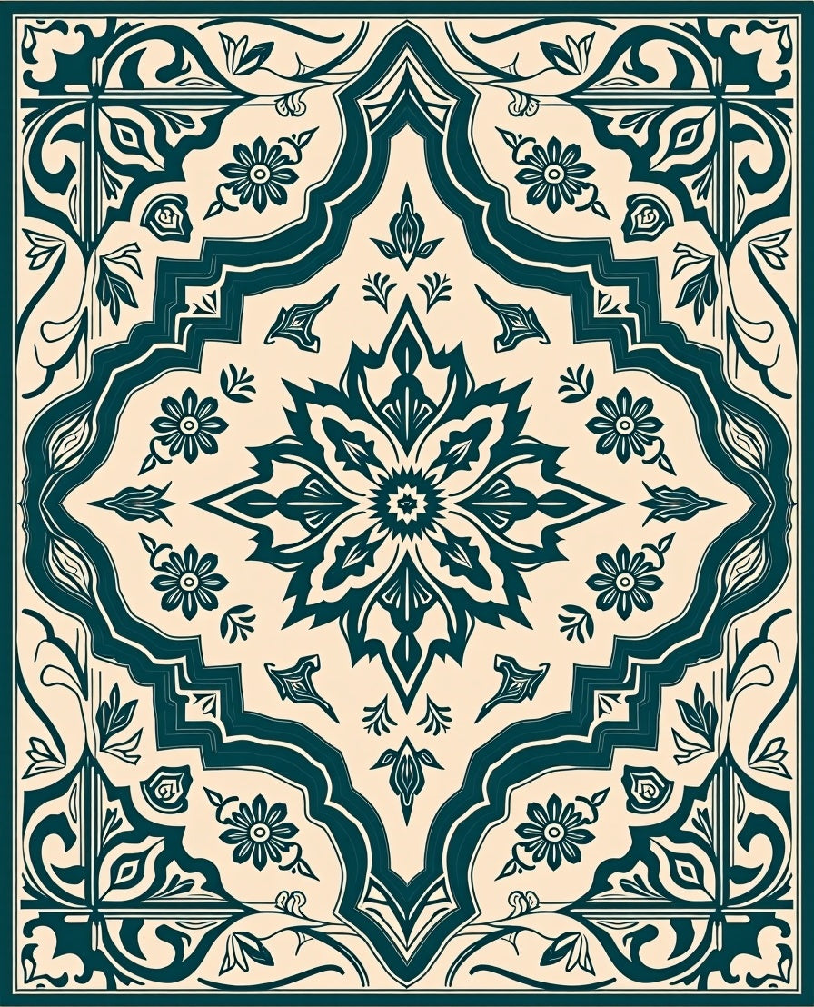 Classic Floral Medallion Pattern Rug