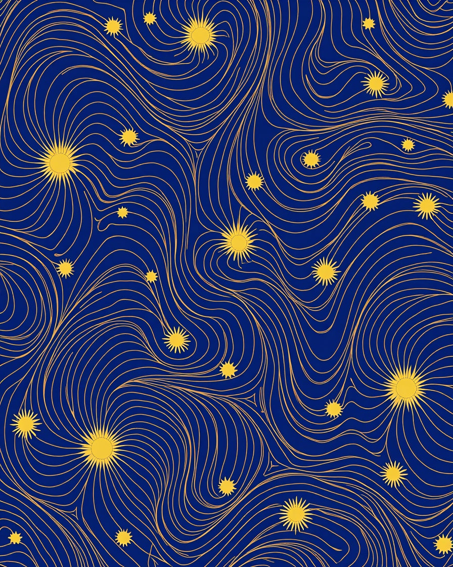 Celestial Waves Organic Pattern Design Rug