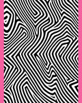 Abstract Black White Curve Pattern Rug