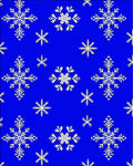 White Snowflakes on Blue Pattern Rug