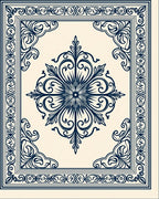 Classic Floral Medallion Border Design Rug
