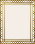 Ornate Gold Geometric Border Rug